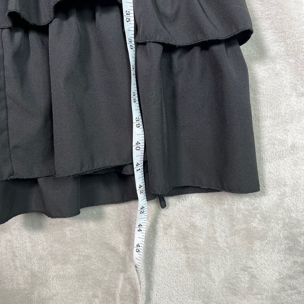 Scarlet Darkness Black Goth Cottagecore Smocked Ruffle Strap Midi Dress L - Picture 10 of 10
